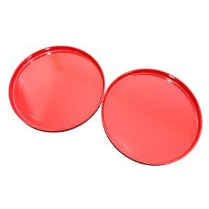 Vintage Heller Massimo Vignelli Red 2 Dinner Plate Melamine 9.75" MCM Stackable